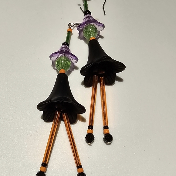 Earrings~Handmade~Witchy Dangle Earrings~1 of a Kind~NEW~Gift for Her - Picture 3 of 6